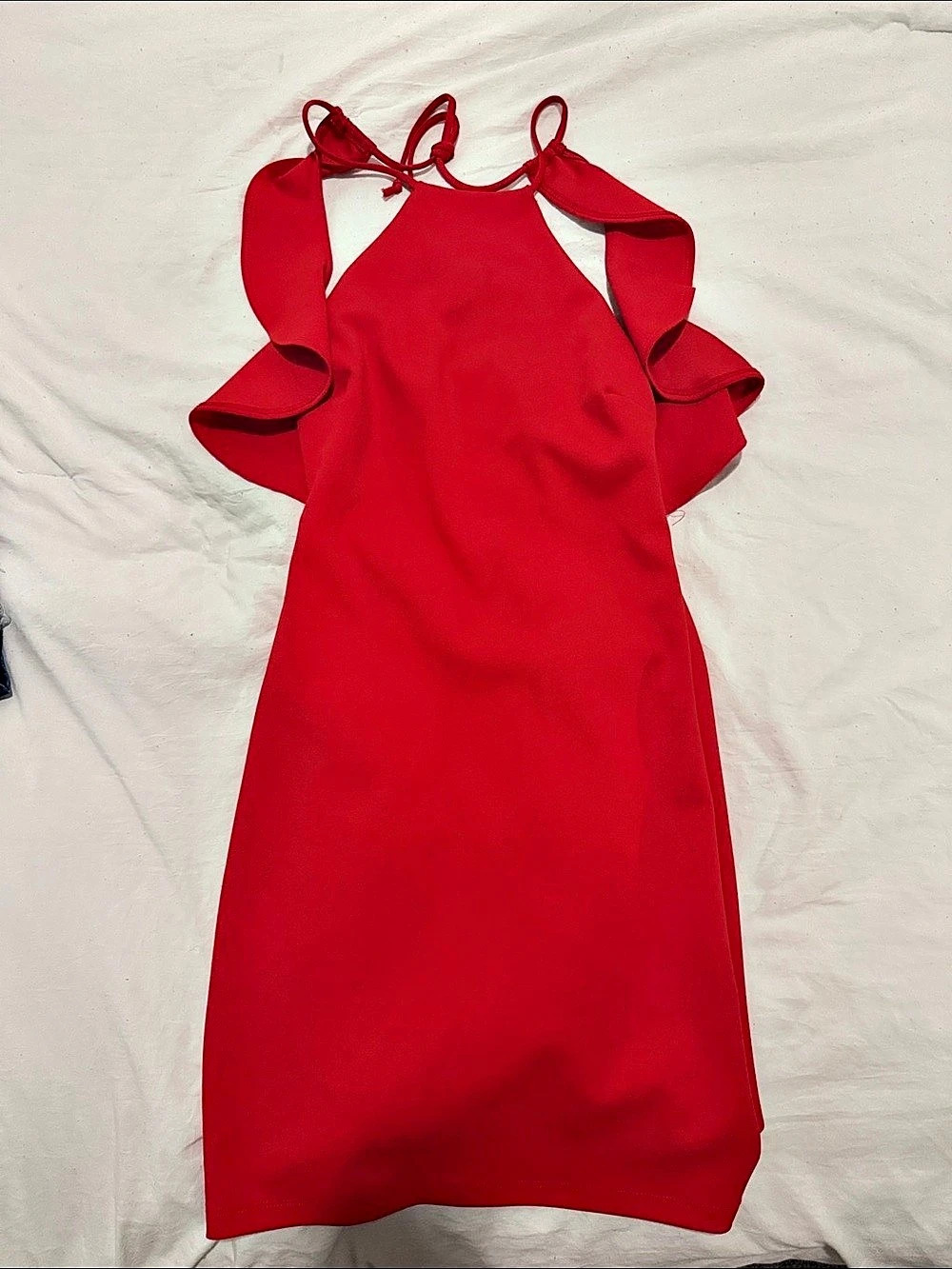 Red open back dress Like New